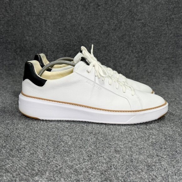 Cole Haan GrandPro Topspin Sneakers Men's White Leather Low Lace Athletic Shoes